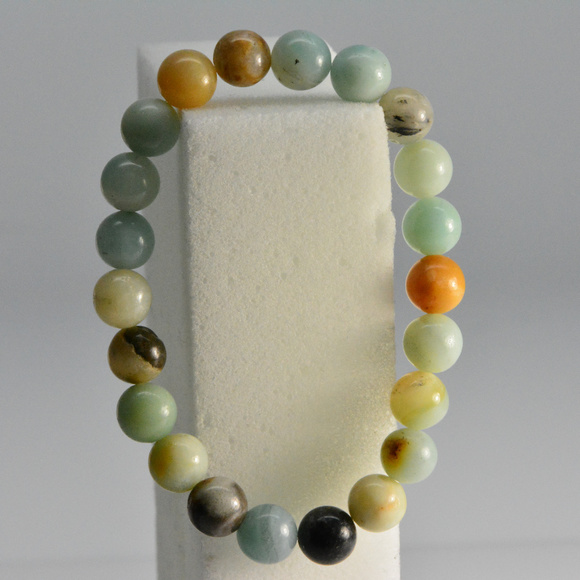 Multi color Amazonite bracelet - stretch bracelet - Picture 5 of 6